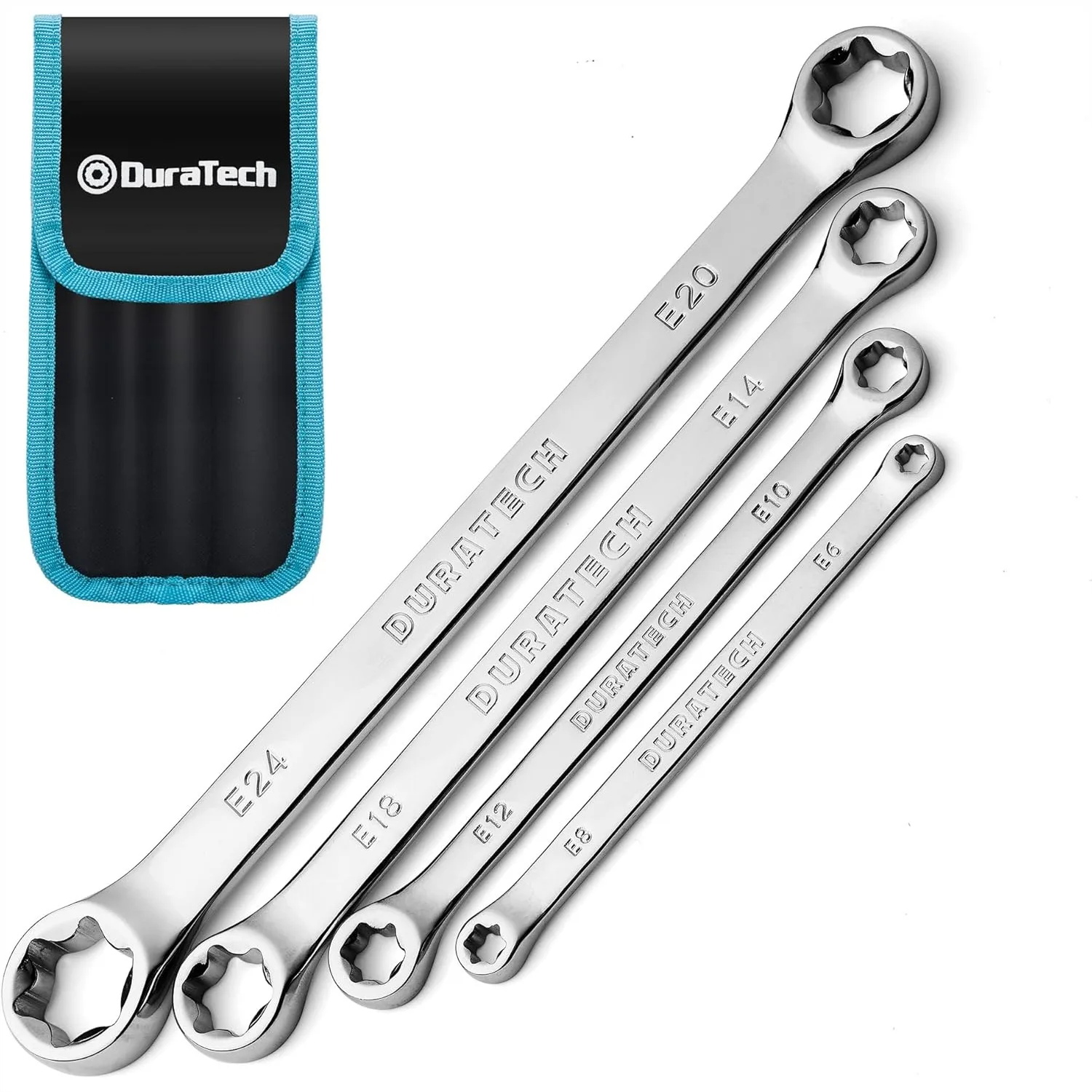 4-Piece E-Torx Wrench Set, Double Box End with CR-V Steel, Includes E6-E24 Sizes in Storage Pouch
4-Piece E-Torx Wrench Set, Double Box End with CR-V Steel, Includes E6-E24 Sizes in Storage Pouch