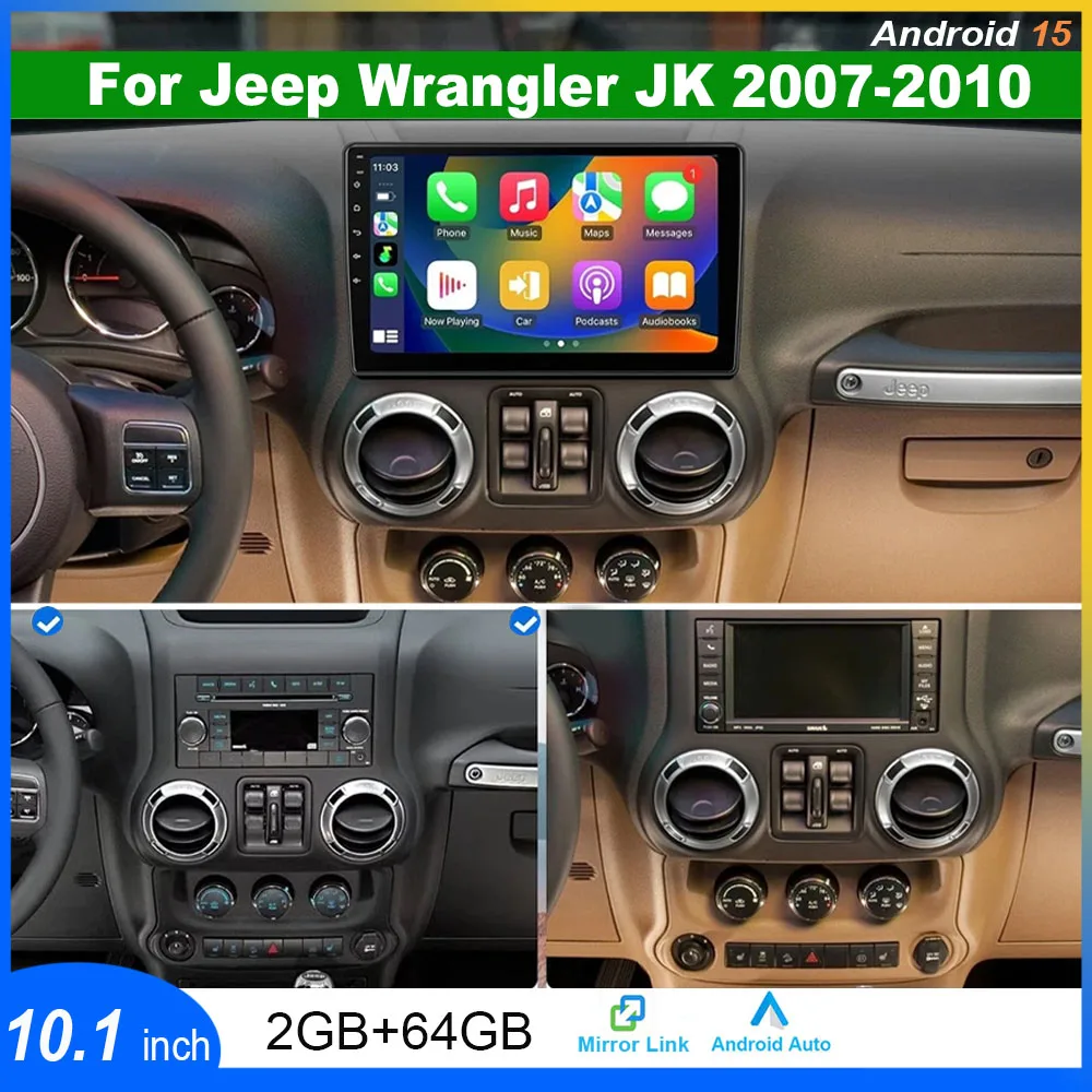 2-диночное радио стерео с Carplay Android Auto Navi 10,1 дюйма 2 + 64G для Jeep Wrangler JK 2007-2010 для Ram 1500 2500 3500 2006-2008
2-диночное радио стерео с Carplay Android Auto Navi 10,1 дюйма 2 + 64G для Jeep Wrangler JK 2007-2010 для Ram 1500 2500 3500 2006-2008
