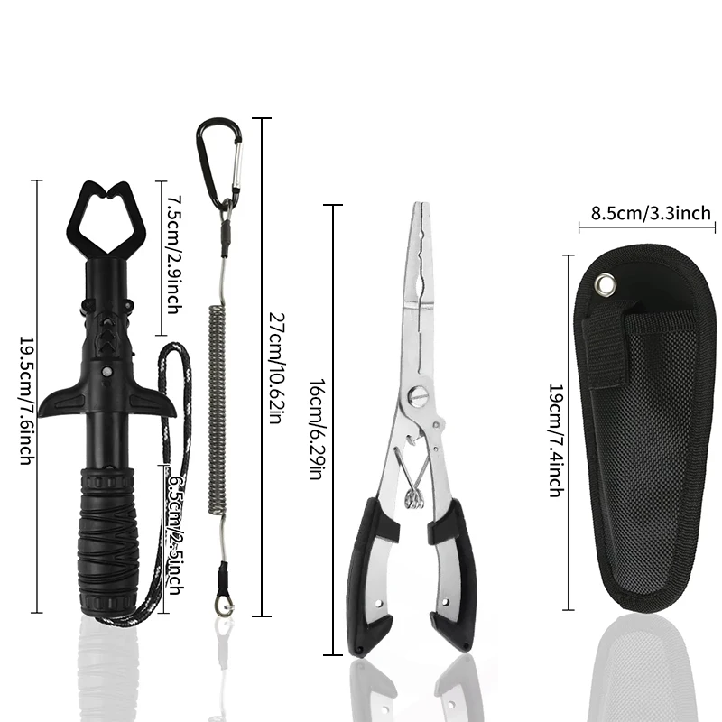 Multifunctional Fishing Pliers Set Fish Lip Gripper Hook Remover Split Ring Cutter Ice Fly Fishing Tackle Gifts for Men
Multifunctional Fishing Pliers Set Fish Lip Gripper Hook Remover Split Ring Cutter Ice Fly Fishing Tackle Gifts for Men
