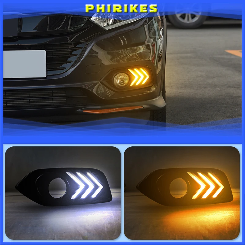 2PCS LED Daytime Running Light 12V Car DRL Fog Lamp Decoration For Honda HRV HR-V Vezel 2019 Yellow Turn Signal Function
2PCS LED Daytime Running Light 12V Car DRL Fog Lamp Decoration For Honda HRV HR-V Vezel 2019 Yellow Turn Signal Function