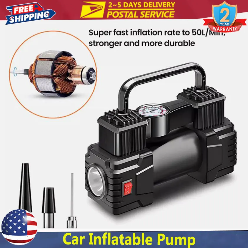 150PSI 12V Duty Portable Air Compressor Car Tire Inflator Electric Pump Inflatable Pump Universal Motorcycle Car All Sizes Tires
150PSI 12V Duty Portable Air Compressor Car Tire Inflator Electric Pump Inflatable Pump Universal Motorcycle Car All Sizes Tires