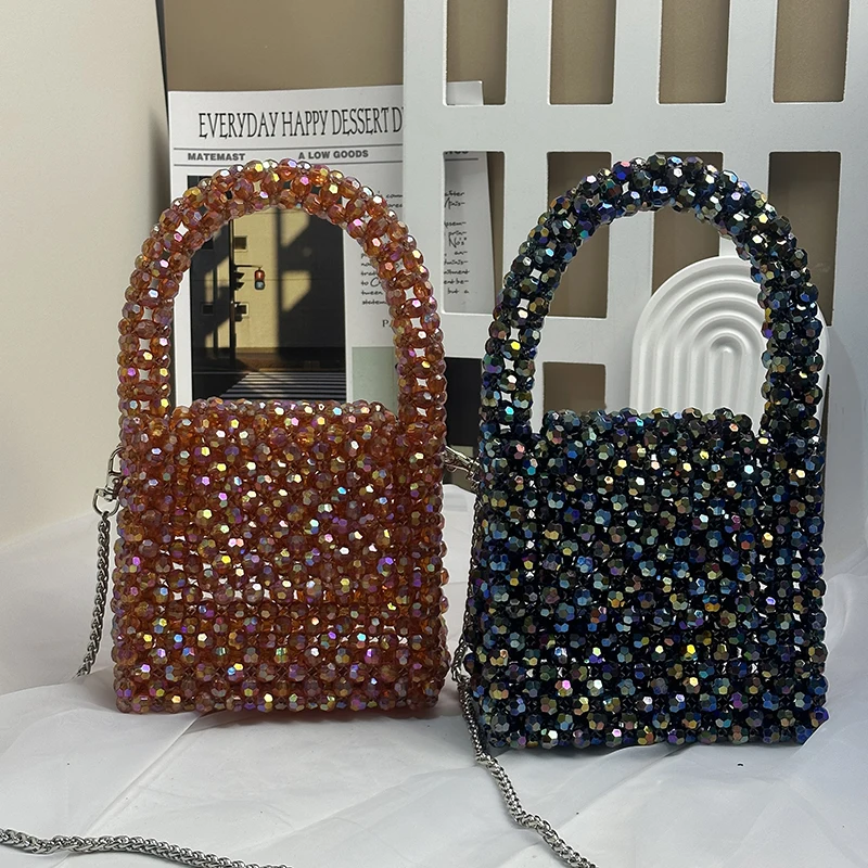 Fantasy Handmade Mini Box Bling Party Crossbody Bags for Women Illusory Color Beaded Woven Little Purses Evening Designer Bags
Fantasy Handmade Mini Box Bling Party Crossbody Bags for Women Illusory Color Beaded Woven Little Purses Evening Designer Bags