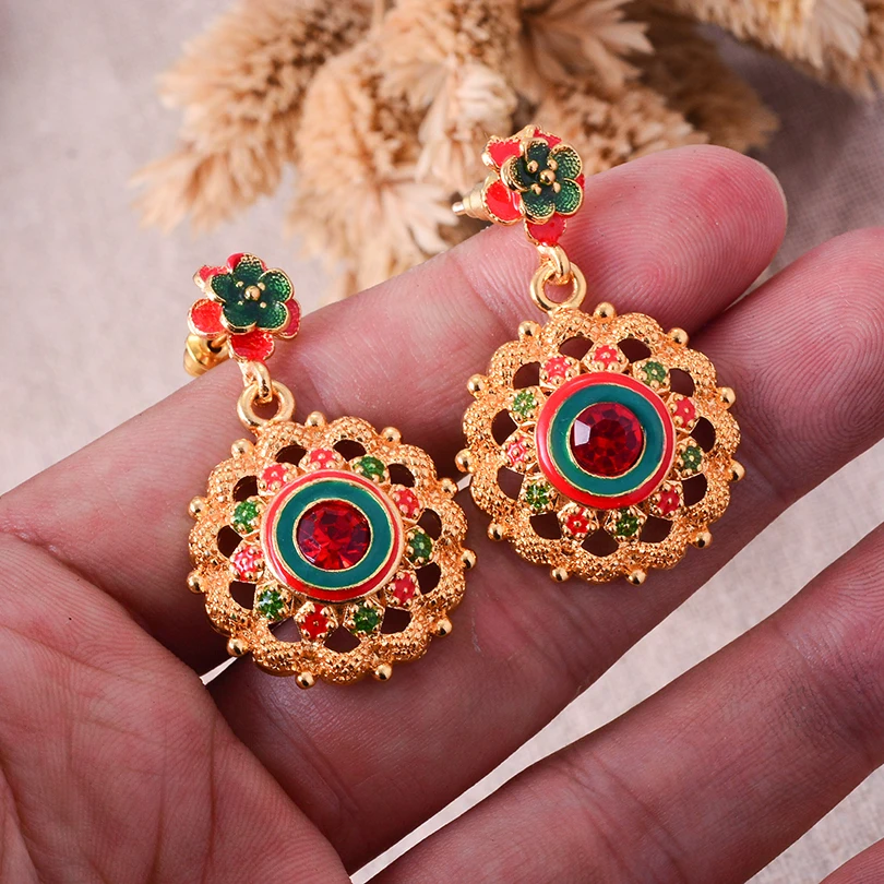 Dubai colorful earring For Women Ethiopian Jewelry Gold Color earrings Girls Birthday Round Jewelry Gifts
Dubai colorful earring For Women Ethiopian Jewelry Gold Color earrings Girls Birthday Round Jewelry Gifts