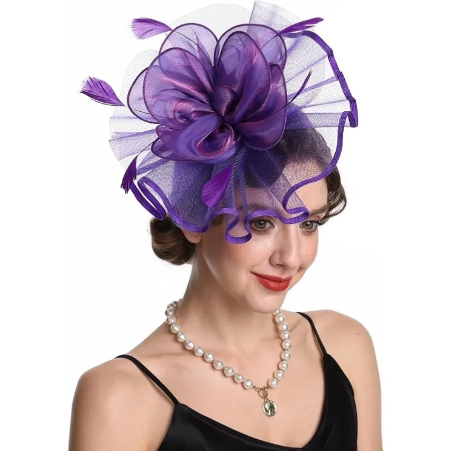 Women's Organza Church British Fascinator Bridal Tea Party Wedding Hat Summer,Hj2-purple
Women's Organza Church British Fascinator Bridal Tea Party Wedding Hat Summer,Hj2-purple