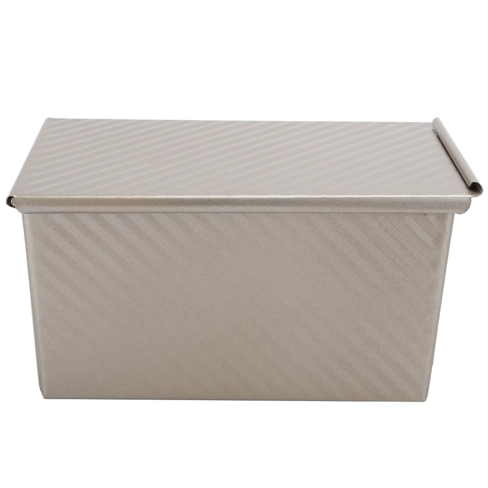 450g Capacity Pullman Loaf Pan Carbon Steel Non Stick Coating Bread Mold Bottom Vent Holes With Lid Baking Pan
450g Capacity Pullman Loaf Pan Carbon Steel Non Stick Coating Bread Mold Bottom Vent Holes With Lid Baking Pan