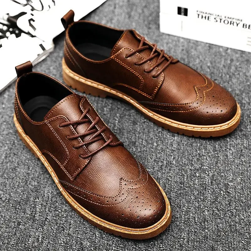 Brown Retro Style Brogue With Laces Social Shoe Male Young Official 2025 Trend Elegant and Classic Party Suit Men's Formal Shoes
Brown Retro Style Brogue With Laces Social Shoe Male Young Official 2025 Trend Elegant and Classic Party Suit Men's Formal Shoes