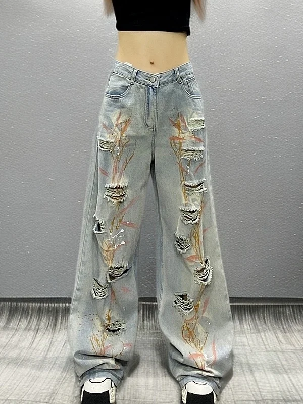 Street Style Graffiti Painted Loose Straight Leg Jeans High Waist Casual High Waist Loose Fit Jeans for Women Spring 2026
Street Style Graffiti Painted Loose Straight Leg Jeans High Waist Casual High Waist Loose Fit Jeans for Women Spring 2026
