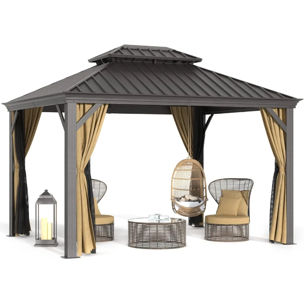 Waterproof and Ventilated Double Roof Gazebo, High Load-Bearing Capacity Hard Aluminum Metal Gazebo, with Privacy Side Walls
Waterproof and Ventilated Double Roof Gazebo, High Load-Bearing Capacity Hard Aluminum Metal Gazebo, with Privacy Side Walls