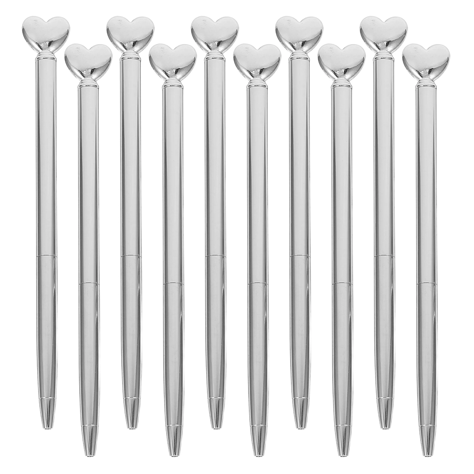 10pcs Heart Shaped Metal Ballpoint Pen Black Silver Cute Retractable Writing Pens for Women Valentine Day Gifts
10pcs Heart Shaped Metal Ballpoint Pen Black Silver Cute Retractable Writing Pens for Women Valentine Day Gifts