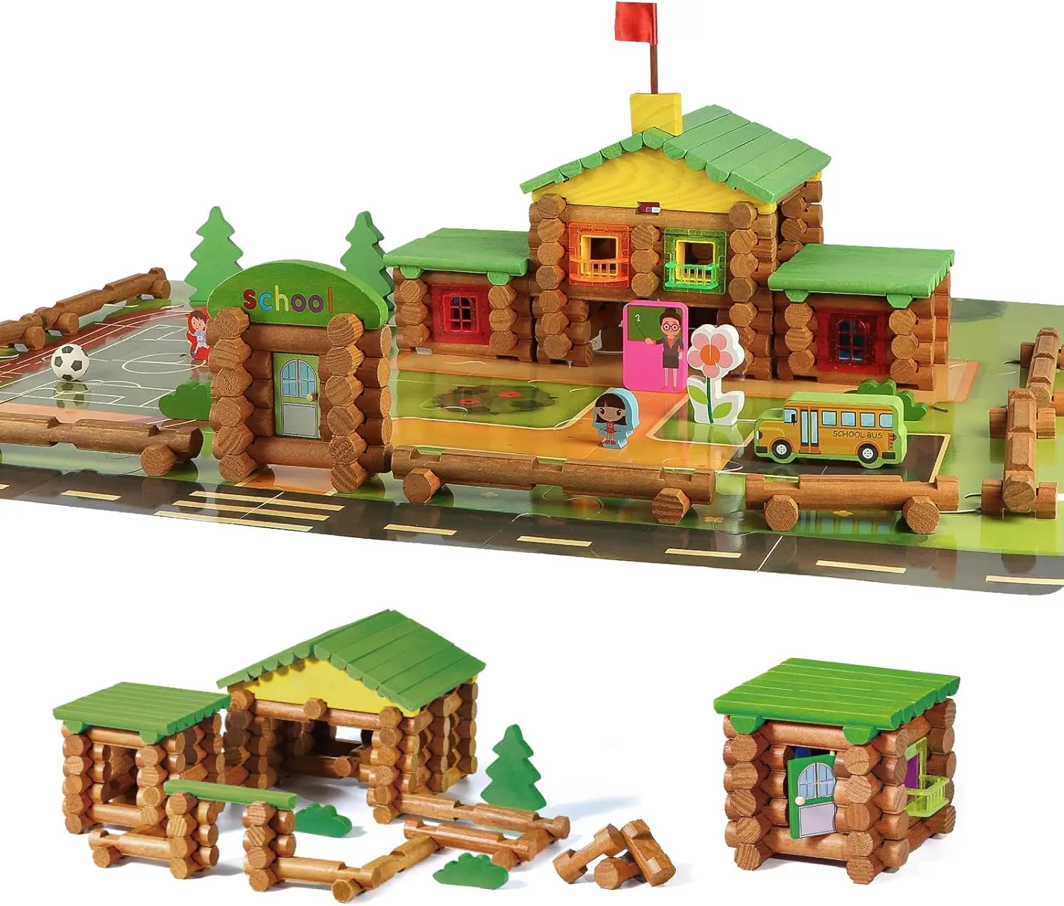 269-Piece Classic Wooden Building Logs Set for Ages 3+, Creative Construction Engineering Toy Kit
269-Piece Classic Wooden Building Logs Set for Ages 3+, Creative Construction Engineering Toy Kit