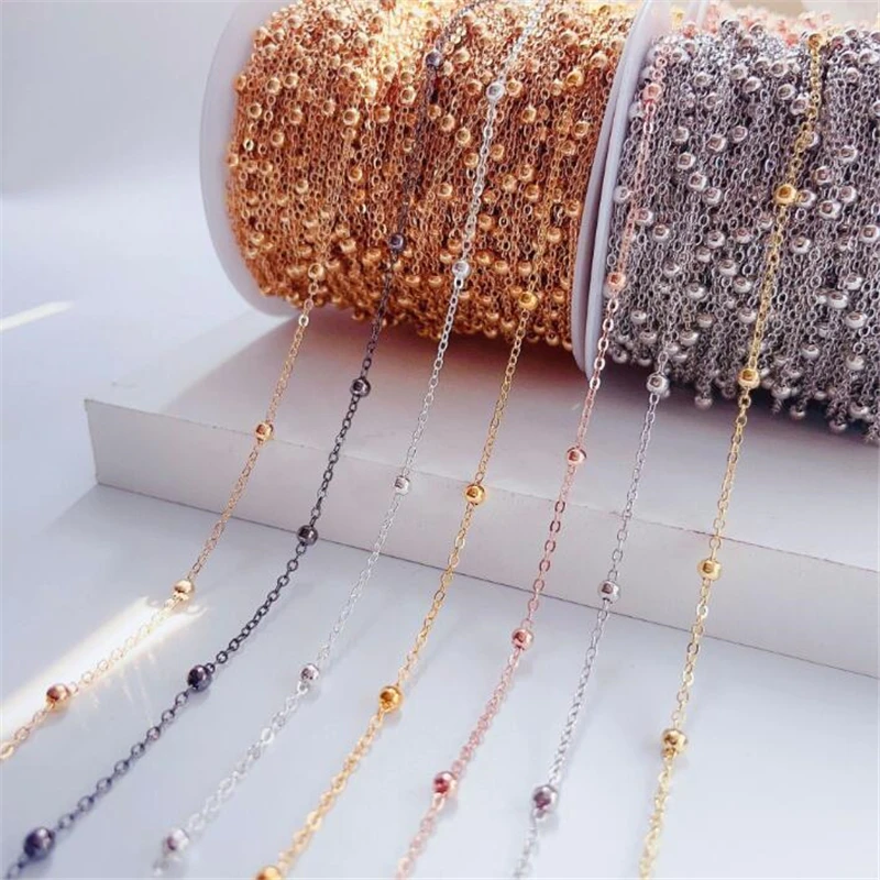 1 Meter Gold Color Plated 4MM Beads Chains for Diy Jewelry Making Accessories Extend Tail Necklace Link Chain Material
1 Meter Gold Color Plated 4MM Beads Chains for Diy Jewelry Making Accessories Extend Tail Necklace Link Chain Material