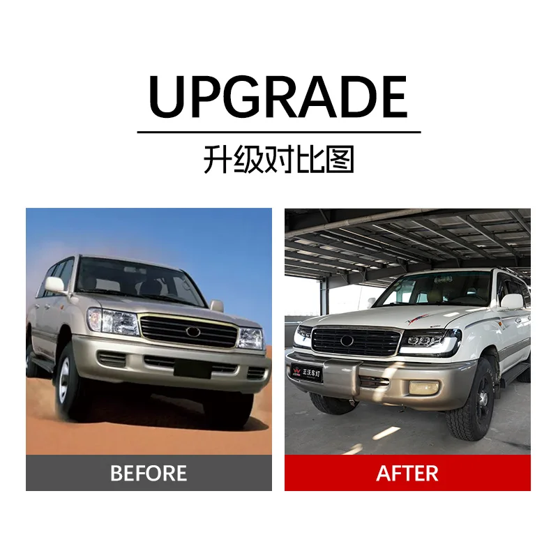 A Pair Suitable For 98-02 LC100 Led Headlight Assembly Modified 
A Pair Suitable For 98-02 LC100 Led Headlight Assembly Modified