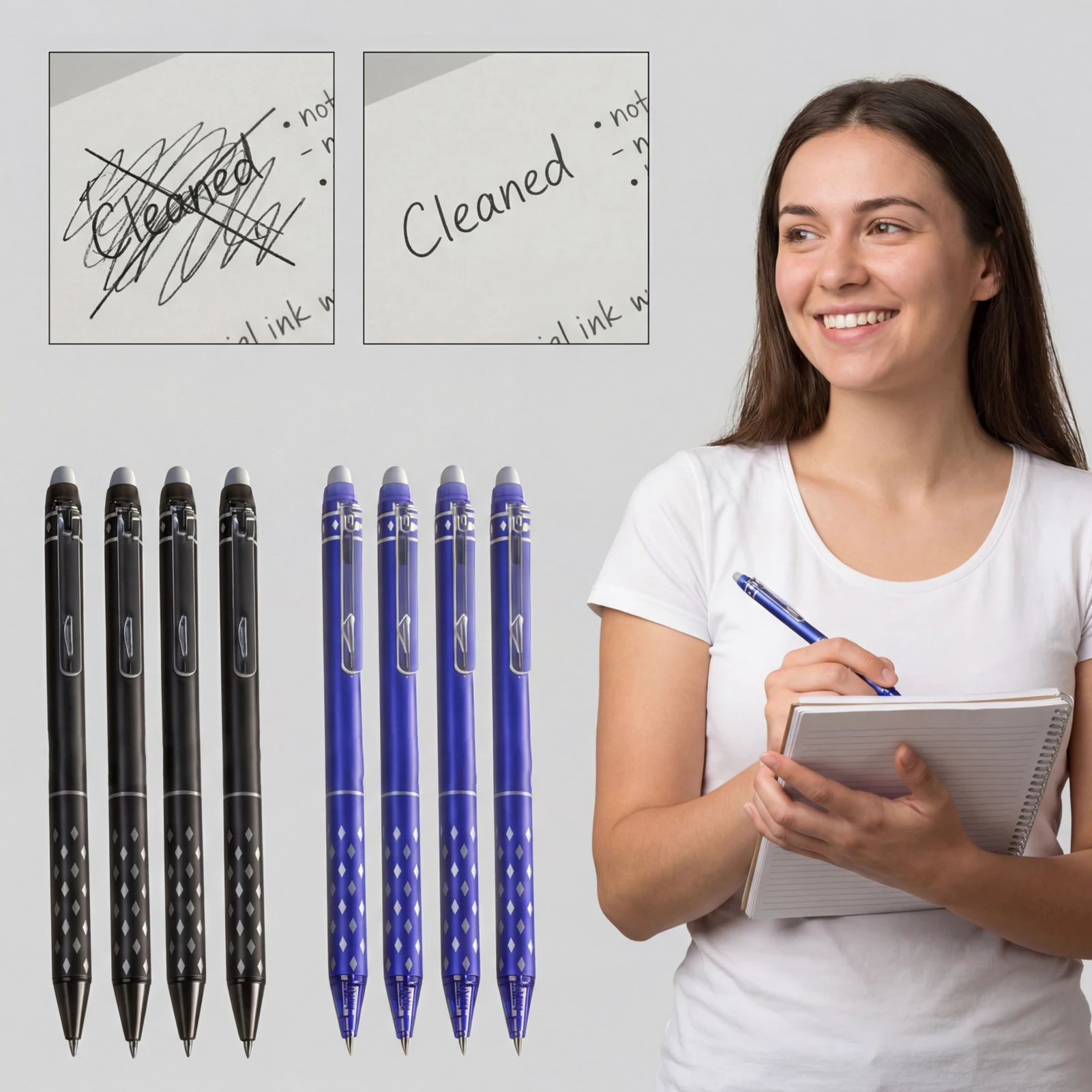 Erasable Gel Pen Comfort Grip Smooth Writing Non Stop Ink Erasable For Office And Study
Erasable Gel Pen Comfort Grip Smooth Writing Non Stop Ink Erasable For Office And Study
