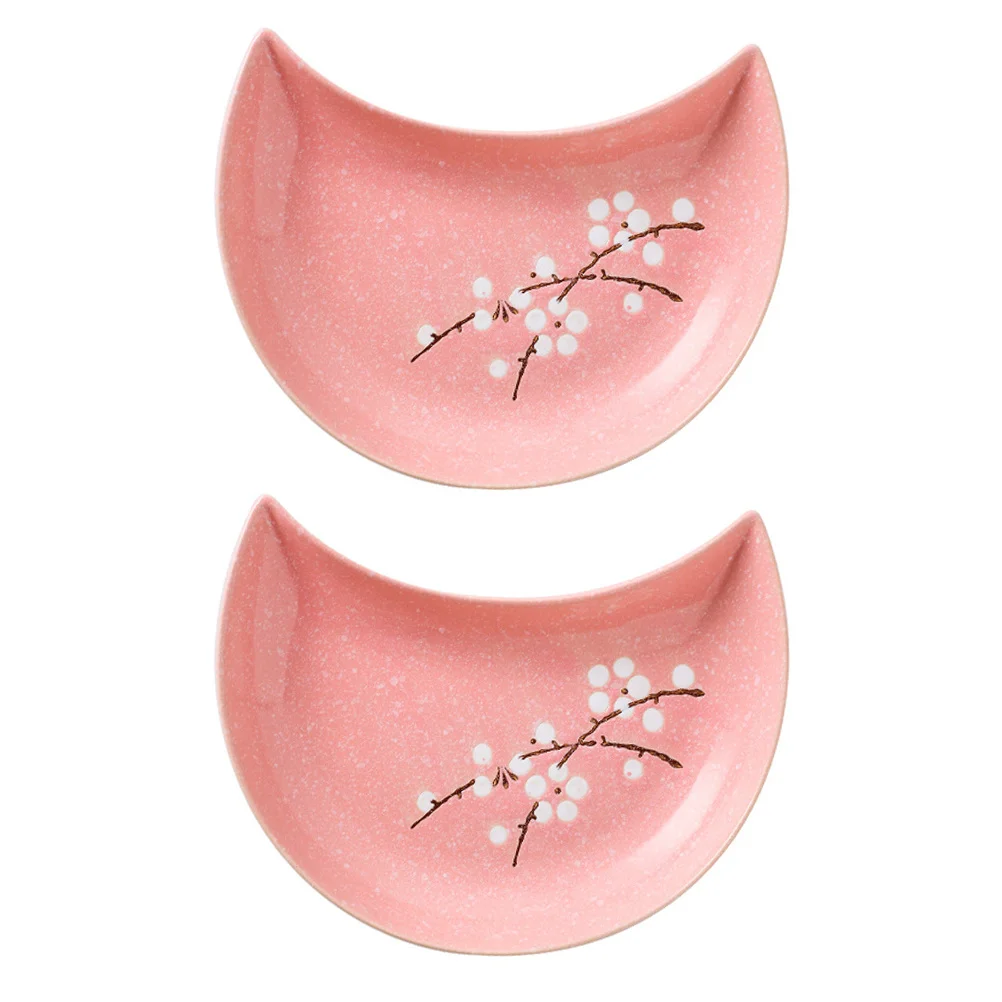 2Pcs Ceramic Moon Shape Sushi Plates Japanese Style Creative Food Tray Practical Mini Dish for Parties Sushi Dish 
2Pcs Ceramic Moon Shape Sushi Plates Japanese Style Creative Food Tray Practical Mini Dish for Parties Sushi Dish