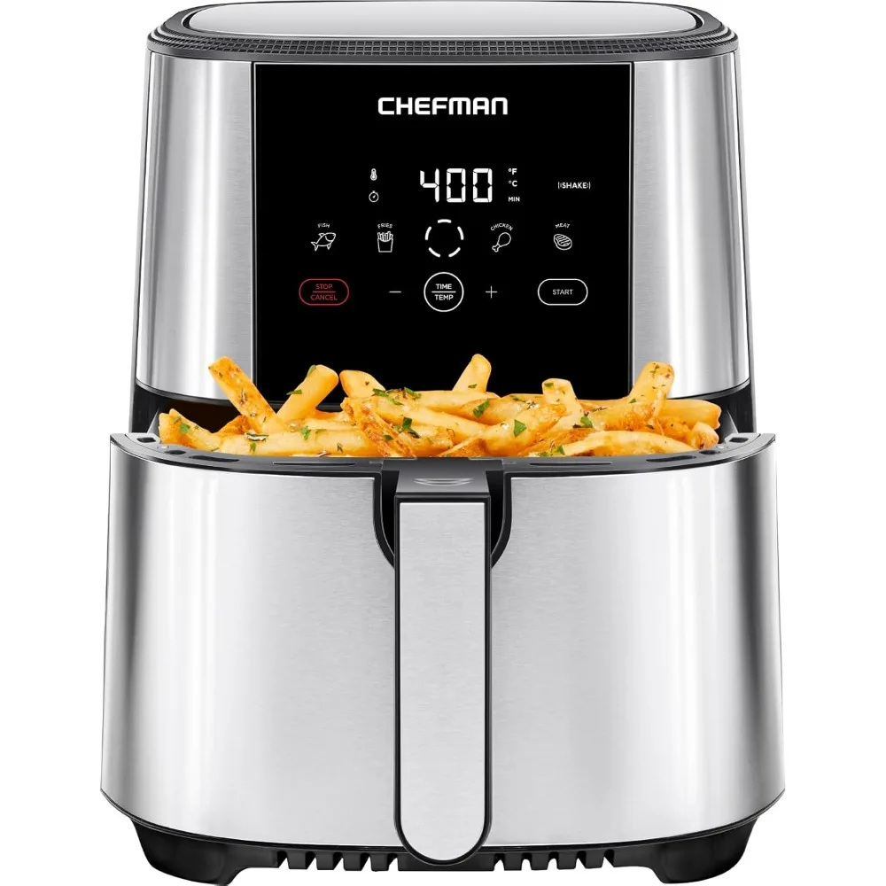 Chefman TurboFry Touch Air Fryer, Large 5-Quart Family Size, One Touch Digital Control Presets, French Fries, Chicken, Meat Fish
Chefman TurboFry Touch Air Fryer, Large 5-Quart Family Size, One Touch Digital Control Presets, French Fries, Chicken, Meat Fish