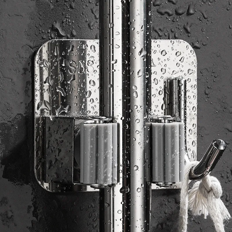 304 Stainless Steel Mop Holder Wall Mounted Self-Adhesive Kitchen Bathroom Waterproof Multi-Purpose Broom Hanger Strong Hook
304 Stainless Steel Mop Holder Wall Mounted Self-Adhesive Kitchen Bathroom Waterproof Multi-Purpose Broom Hanger Strong Hook