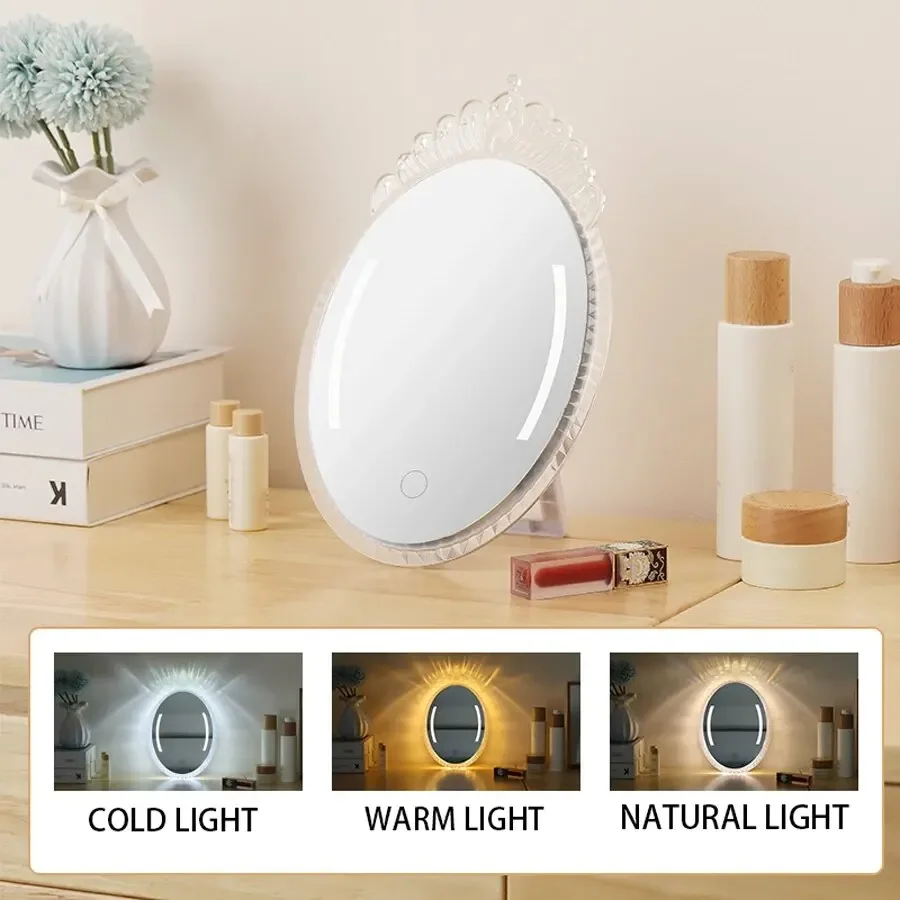 INS Fairy Makeup Mirror French Crown USB Charging Decorative Mirror Front Lamp Home Mirror Lamp Bracket 3-color Light Source
INS Fairy Makeup Mirror French Crown USB Charging Decorative Mirror Front Lamp Home Mirror Lamp Bracket 3-color Light Source