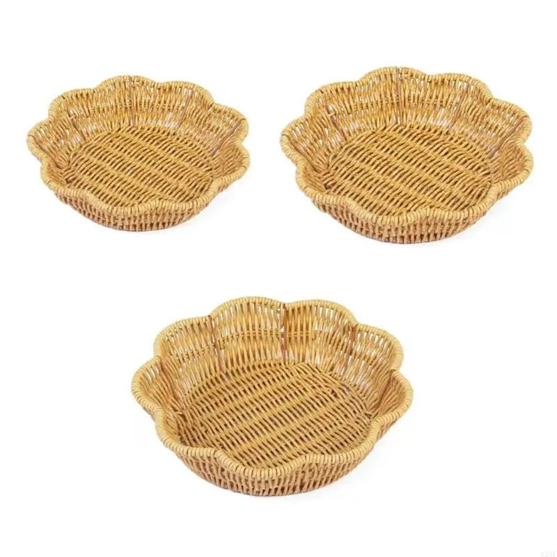 E28F Practical Plastic Wicker Bread Basket Portable Artificial Wicker Woven Basket With Metal Wire Frame For Sturdy Use
E28F Practical Plastic Wicker Bread Basket Portable Artificial Wicker Woven Basket With Metal Wire Frame For Sturdy Use