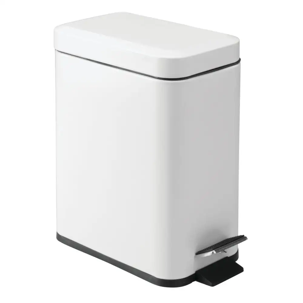 Rectangular Step-On Steel Wastebasket Trash Can with Removable Bucket Insert - White
Rectangular Step-On Steel Wastebasket Trash Can with Removable Bucket Insert - White