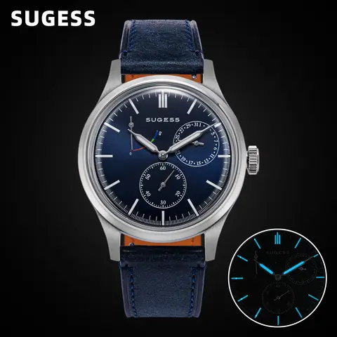 Mens Automatic Watch Sugess Business Watch of Mens Automatic Tianjin ST1787 Movement with Geneva Stripes Mechanical Wristwatches Waterproof Thin S458