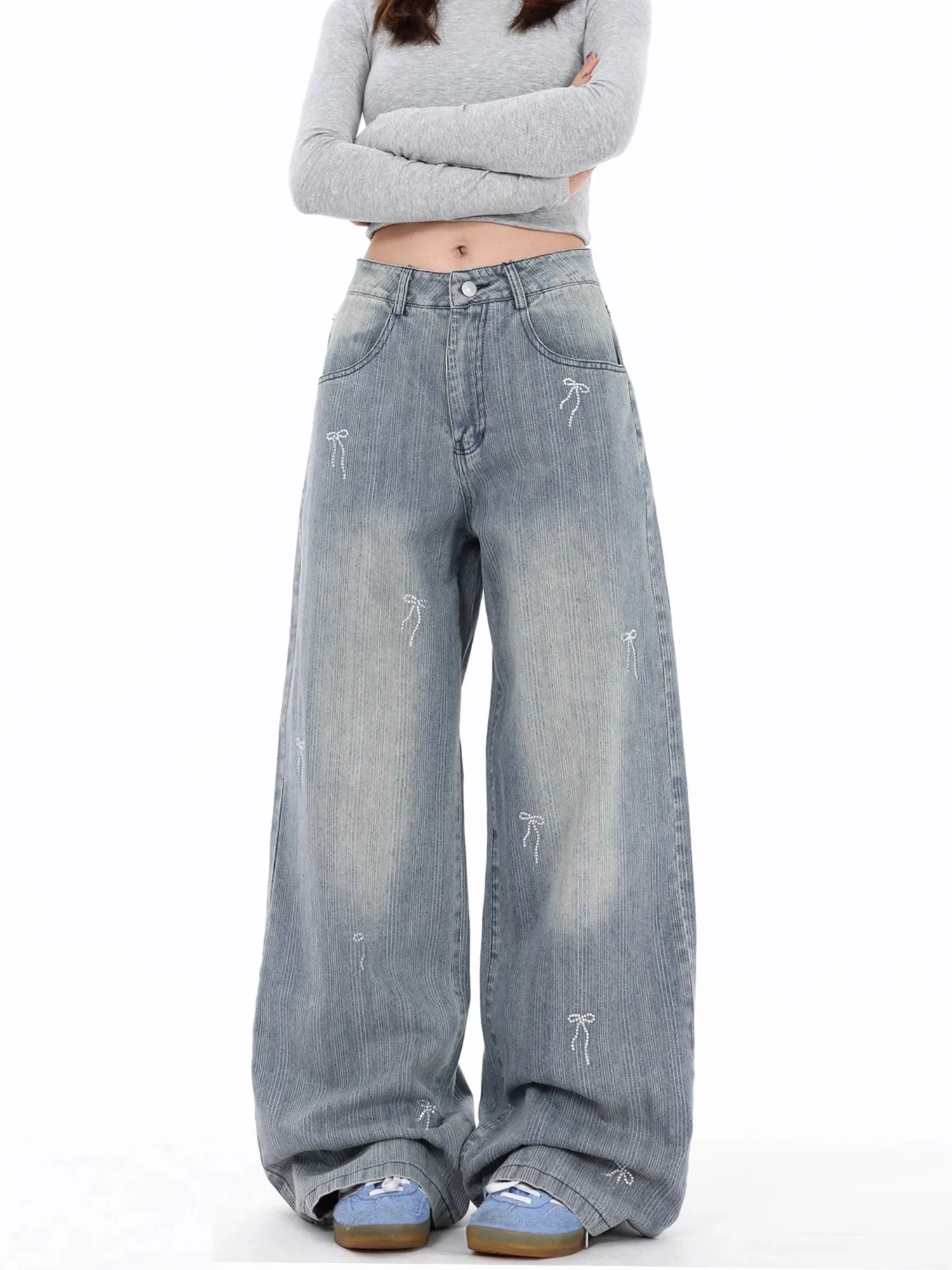 Retro Street Style Wide Leg Pants Niche Design Floor Length Pants High Waisted Loose Jeans For Women
Retro Street Style Wide Leg Pants Niche Design Floor Length Pants High Waisted Loose Jeans For Women