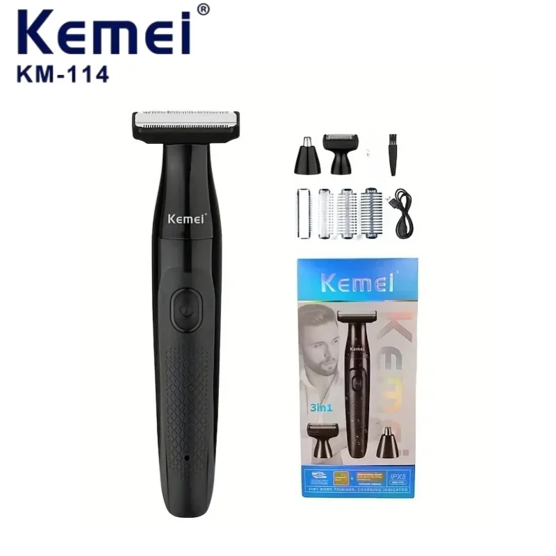 Kemei 3-в-1 электробритва KM-114 для мытья всего тела, аккумуляторная модель для бритья волос подмышками, бритва для восстановления волос в носу
Kemei 3-в-1 электробритва KM-114 для мытья всего тела, аккумуляторная модель для бритья волос подмышками, бритва для восстановления волос в носу