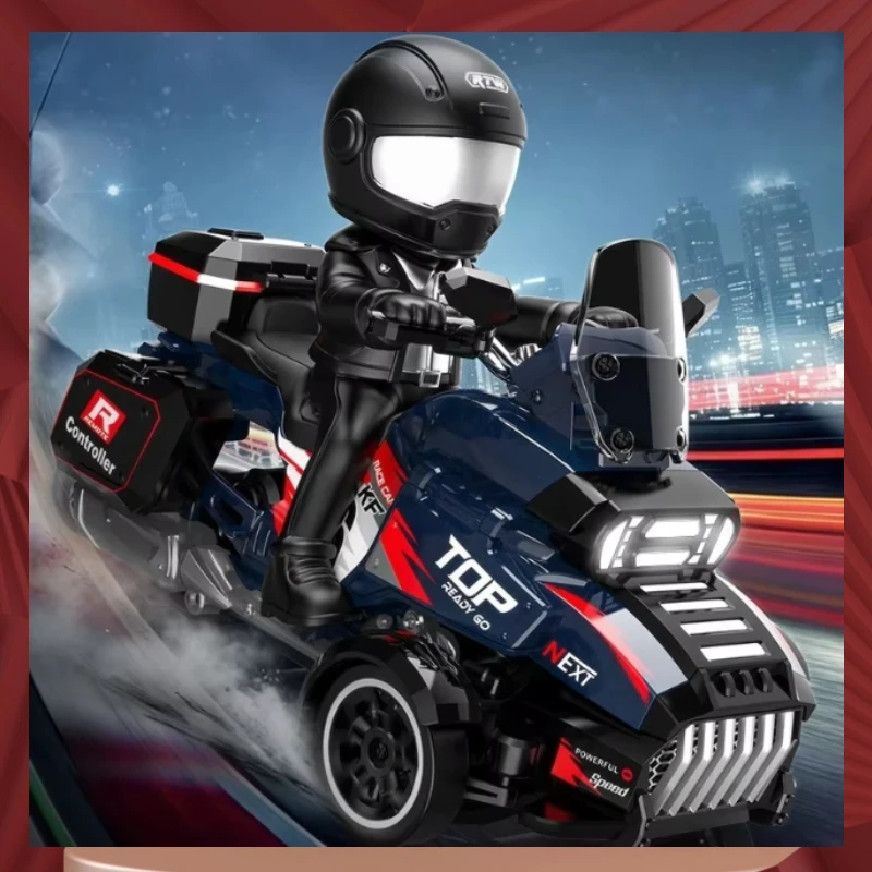 Hot Sale New 1/43 Remote Control Three Wheeled Motorcycle Drift Car Retro Motorcycle Boy Racing Entry Level Rc Model Toy Gifts