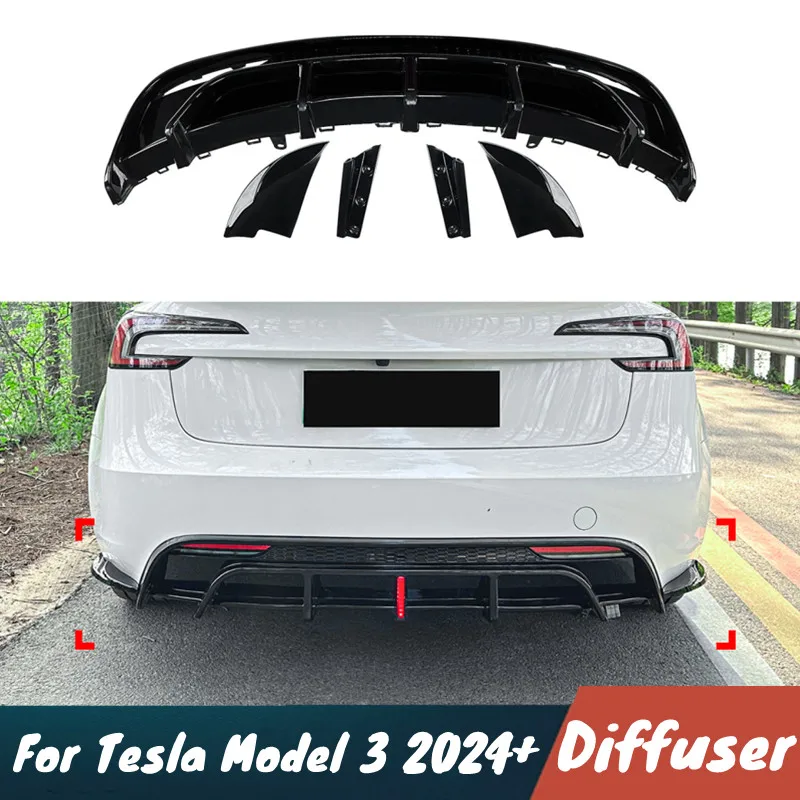For Tesla Model 3 2024+ Car Rear Bumper Diffuser Spoiler Exhaust Pipe With LED Light Body Kit Exterior Tuning Accessories
For Tesla Model 3 2024+ Car Rear Bumper Diffuser Spoiler Exhaust Pipe With LED Light Body Kit Exterior Tuning Accessories