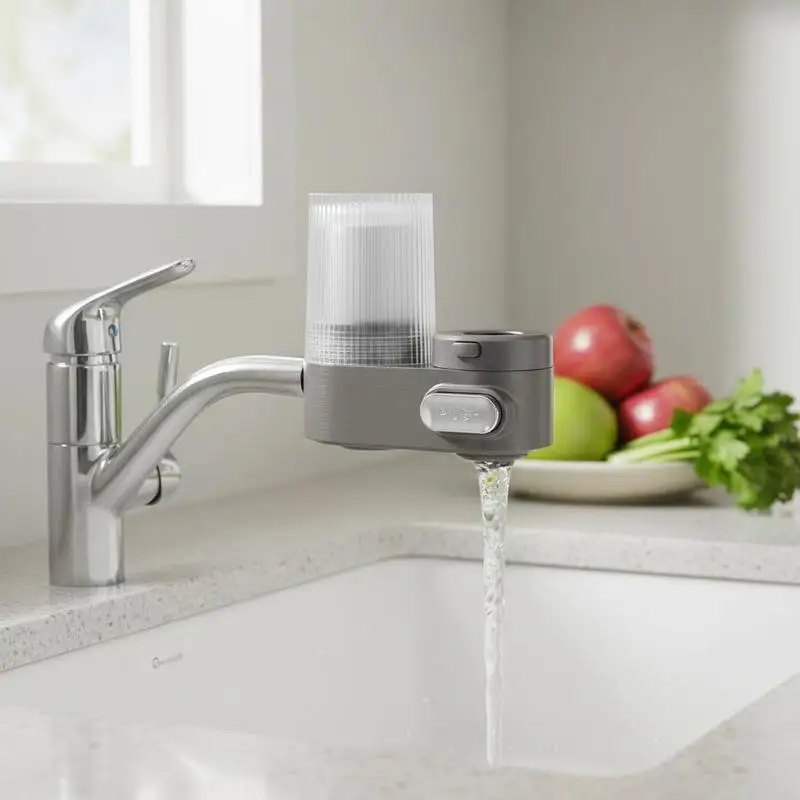 Sink Tap Purifier, Standard Size For Kitchen Bathroom Countertop, Chlorine Lead Removal Carbon Fiber Filtration System Gray, 3 Replacement Cartridges Included
Sink Tap Purifier, Standard Size For Kitchen Bathroom Countertop, Chlorine Lead Removal Carbon Fiber Filtration System Gray, 3 Replacement Cartridges Included