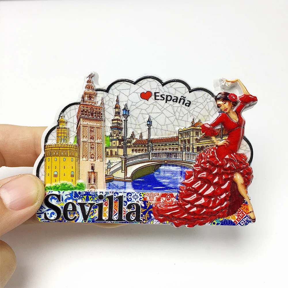 Spain Seville 3D Resin Fridge Magnet with Classic Architecture and Flamenco Dancer
Spain Seville 3D Resin Fridge Magnet with Classic Architecture and Flamenco Dancer