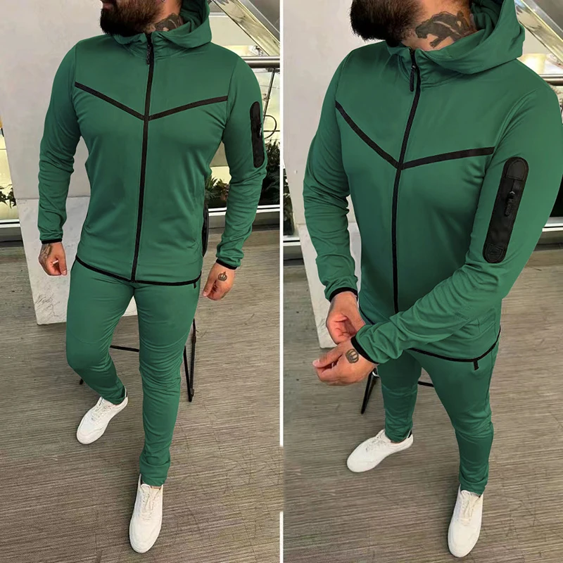 New Spring Men's Zipper Hoodie Coat + Long Pants 2pc Set High Quality Casual Sweatpants Outfit Fashion Solid Slim Men Tracksuits
New Spring Men's Zipper Hoodie Coat + Long Pants 2pc Set High Quality Casual Sweatpants Outfit Fashion Solid Slim Men Tracksuits