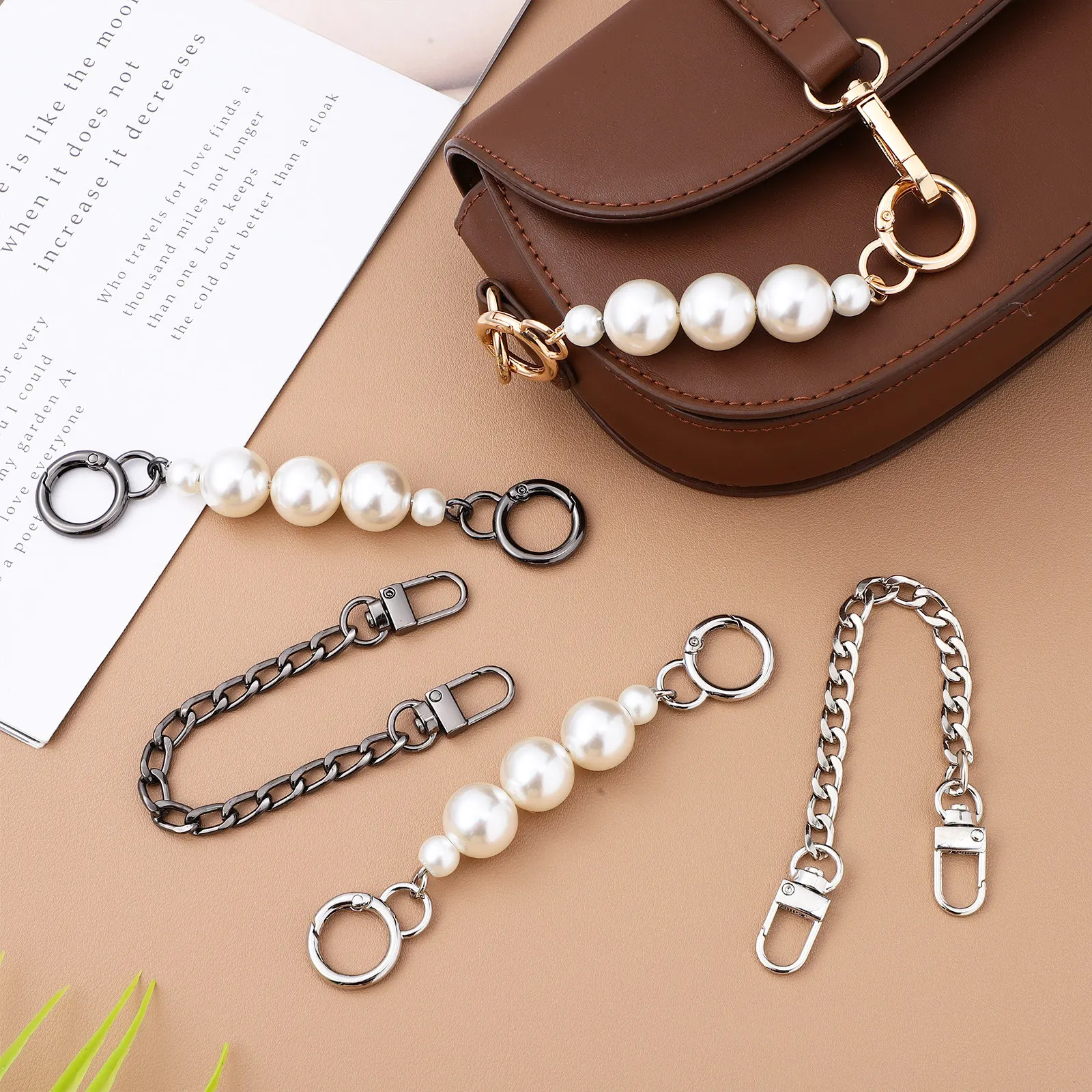 6Pcs Pearl Beaded Bag Chains Handbag Chains with Clasp Purse Replacement Straps Elegant Wear Resistant Metal Women Handle Chain
6Pcs Pearl Beaded Bag Chains Handbag Chains with Clasp Purse Replacement Straps Elegant Wear Resistant Metal Women Handle Chain