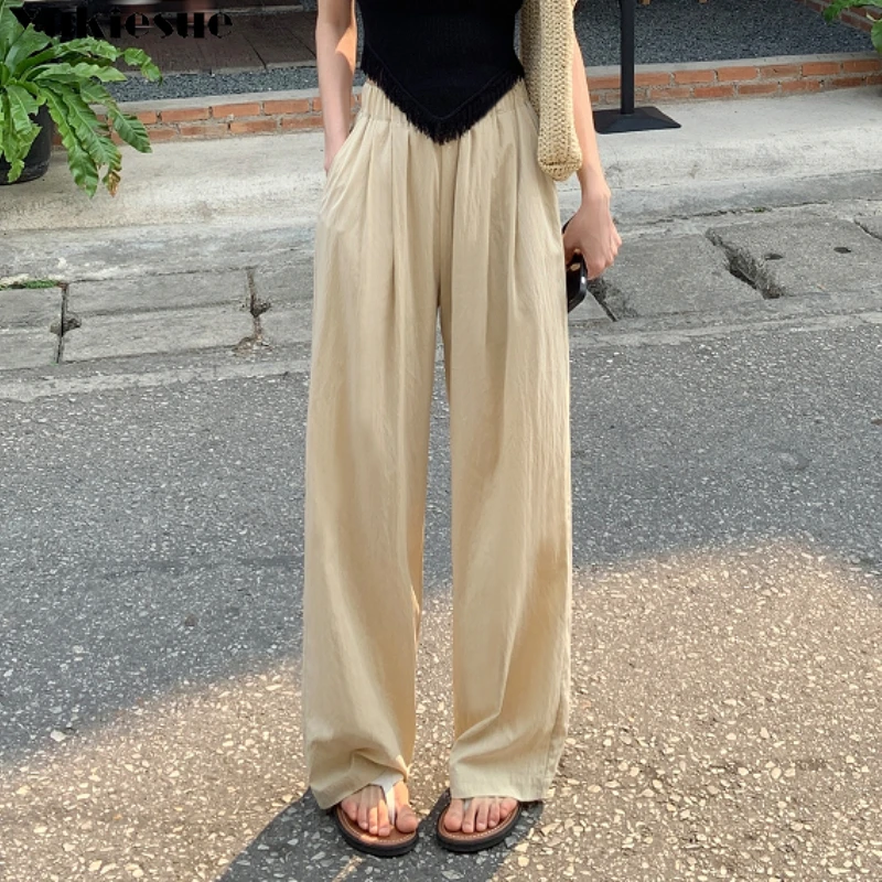 Women Pants 2023 Spring Summer New Versatile Solid Pants Loose High Waist Wide Leg Pants Fashion Casual Straight Pants Female
Women Pants 2023 Spring Summer New Versatile Solid Pants Loose High Waist Wide Leg Pants Fashion Casual Straight Pants Female