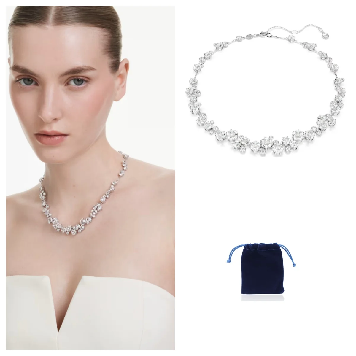 Constella necklace Round cut, White, Rhodium plated
Constella necklace Round cut, White, Rhodium plated