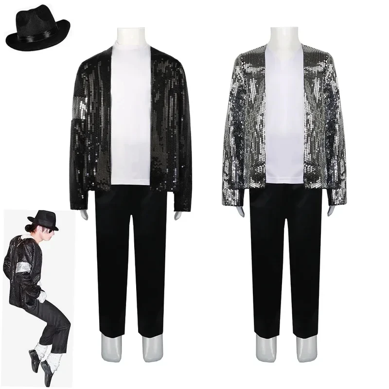 Adult Kids Michael Jackson Cosplay Costume Hat Glove Glasses Men's Women's Suit Stage Singer Performance Clothes Hallowex,3;b'2.
Adult Kids Michael Jackson Cosplay Costume Hat Glove Glasses Men's Women's Suit Stage Singer Performance Clothes Hallowex,3;b'2.