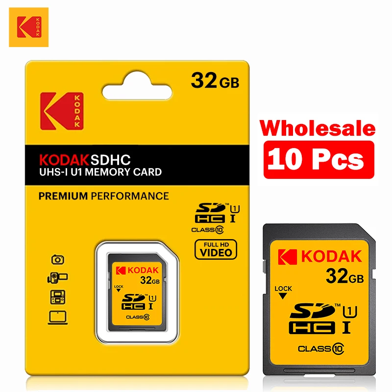 10 шт. высокоскоростная карта памяти Kodak SD 128 ГБ 64 ГБ 32 ГБ оптовая продажа U1 класс 10 SD-карта Поддержка FHD HD видео для камеры компьютера
10 шт. высокоскоростная карта памяти Kodak SD 128 ГБ 64 ГБ 32 ГБ оптовая продажа U1 класс 10 SD-карта Поддержка FHD HD видео для камеры компьютера