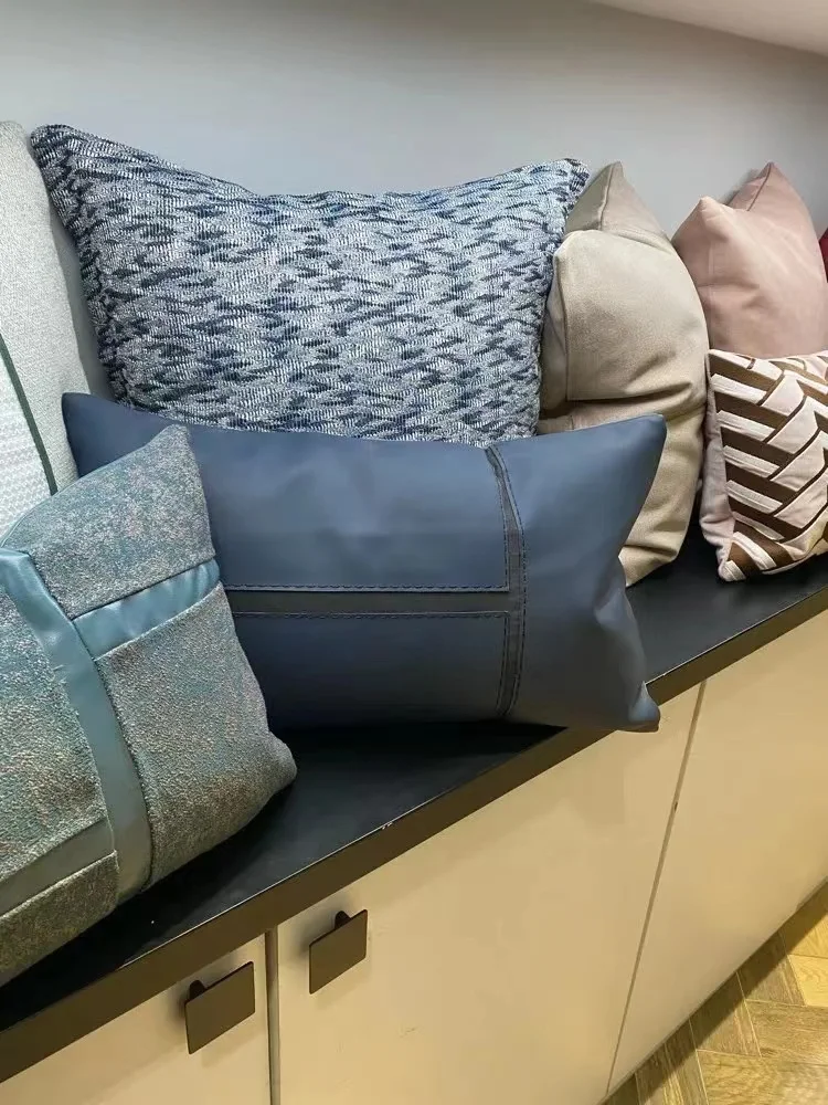 Blue Leather Cushion Cover 30*50cm
Blue Leather Cushion Cover 30*50cm