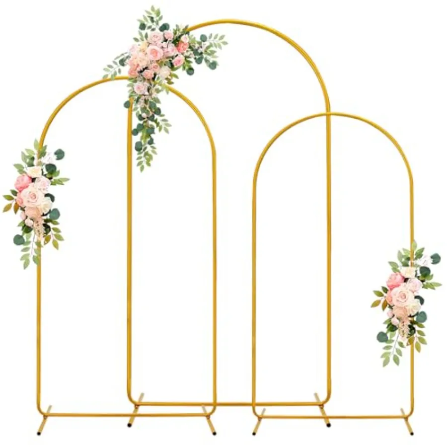 3 Pack Wedding Arch Backdrop Stand, Gold Metal Balloon Arch Stand 7.2FT, 6.6FT, 6FT,Set of 3 Arched Frame Decoration for Weddin
3 Pack Wedding Arch Backdrop Stand, Gold Metal Balloon Arch Stand 7.2FT, 6.6FT, 6FT,Set of 3 Arched Frame Decoration for Weddin