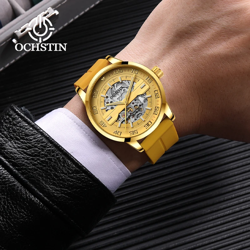 OCHSTIN Silivone Strap Waterproof Hollow Mechanical Movement Watches Industrial-style Dial Luxury Clock For Male Luxury Watch
OCHSTIN Silivone Strap Waterproof Hollow Mechanical Movement Watches Industrial-style Dial Luxury Clock For Male Luxury Watch
