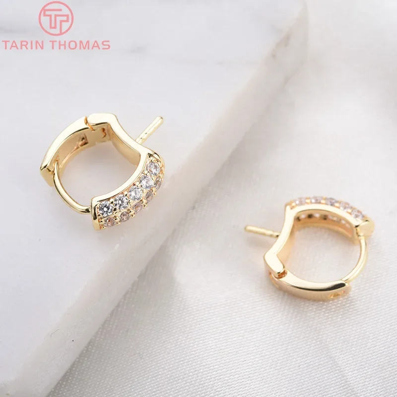 (2269)4PCS 10x13MM 24K Gold Color Brass with Zircon Half Pin Earrings Hoop Earrings Clip High Quality DIY Jewelry Making Finding
(2269)4PCS 10x13MM 24K Gold Color Brass with Zircon Half Pin Earrings Hoop Earrings Clip High Quality DIY Jewelry Making Finding