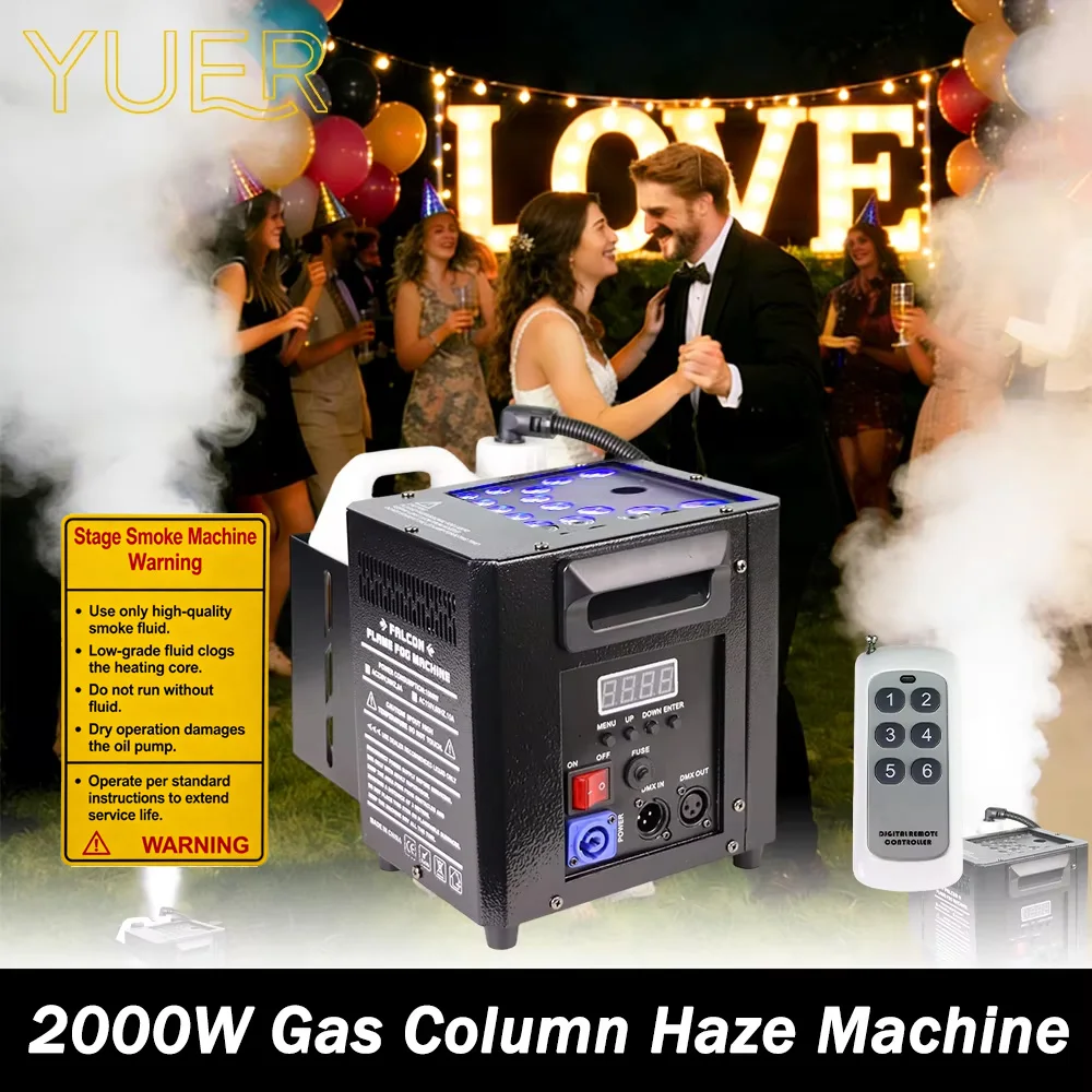 2000W LED RGB Vertical Gas Column Haze Machine Hang spray height 8 meters DMX Remote Control for DJ Disco party Wedding Dance
2000W LED RGB Vertical Gas Column Haze Machine Hang spray height 8 meters DMX Remote Control for DJ Disco party Wedding Dance