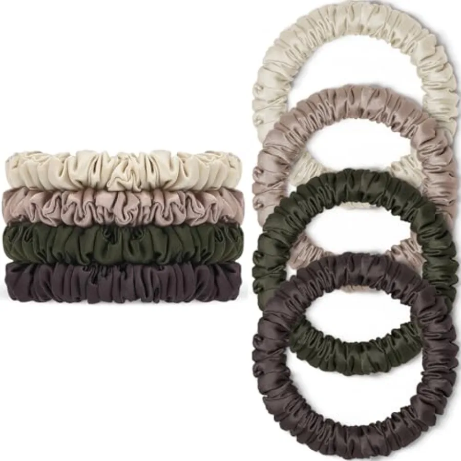 Limited-time offer Scrunchies Hair Ties Silk Satin Scrunchy, Women 4PC Pure Mulberry Silk Skinny Elastic Scrunchies Hair Bands
Limited-time offer Scrunchies Hair Ties Silk Satin Scrunchy, Women 4PC Pure Mulberry Silk Skinny Elastic Scrunchies Hair Bands