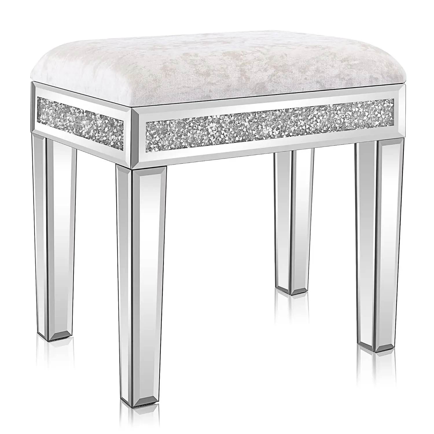 Mirrored Vanity Stool Storage Upholstered Velvet Ottoman Makeup Dressing Table Bench Sparkling Diamonds Silver Custom
Mirrored Vanity Stool Storage Upholstered Velvet Ottoman Makeup Dressing Table Bench Sparkling Diamonds Silver Custom
