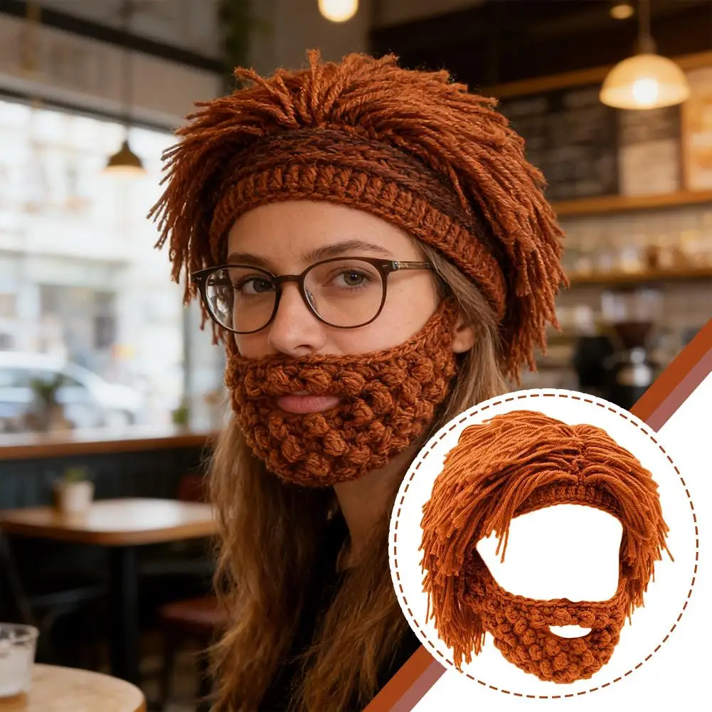 Punk-style Knitted Cap Funny Wig Beard Knitted Hats Hobo Mad Scientist Hip Hop Handmade Knit Warm Winter Cap Beanies Hat
Punk-style Knitted Cap Funny Wig Beard Knitted Hats Hobo Mad Scientist Hip Hop Handmade Knit Warm Winter Cap Beanies Hat
