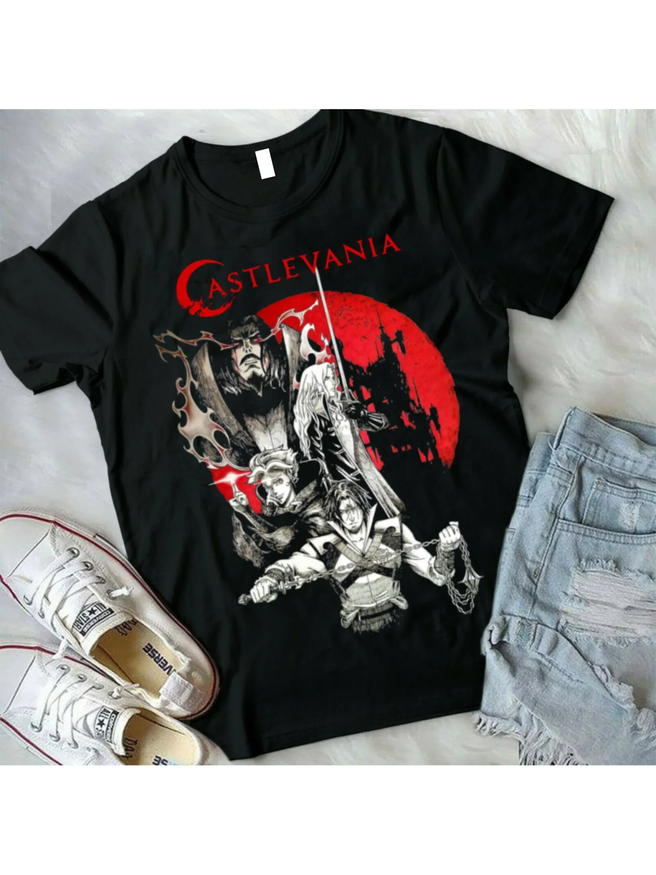 Dracula Castle Legend T-shirt, Castle Legend T-shirt, Anime Horror "Night Symphony" Print Pattern T-shirt
Dracula Castle Legend T-shirt, Castle Legend T-shirt, Anime Horror "Night Symphony" Print Pattern T-shirt