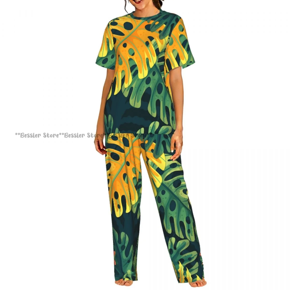 Women Pajama Sets Lounge Sleepwear Tropical Leaves Zoom Short Sleeve Nightwear
Women Pajama Sets Lounge Sleepwear Tropical Leaves Zoom Short Sleeve Nightwear