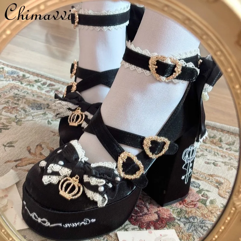 Original Lolita High Heels 2026 Spring Sweet Girl Chunky Heel Mary Jane Shoes Elegant Cute Bow Princess High Heel Pumps
Original Lolita High Heels 2026 Spring Sweet Girl Chunky Heel Mary Jane Shoes Elegant Cute Bow Princess High Heel Pumps