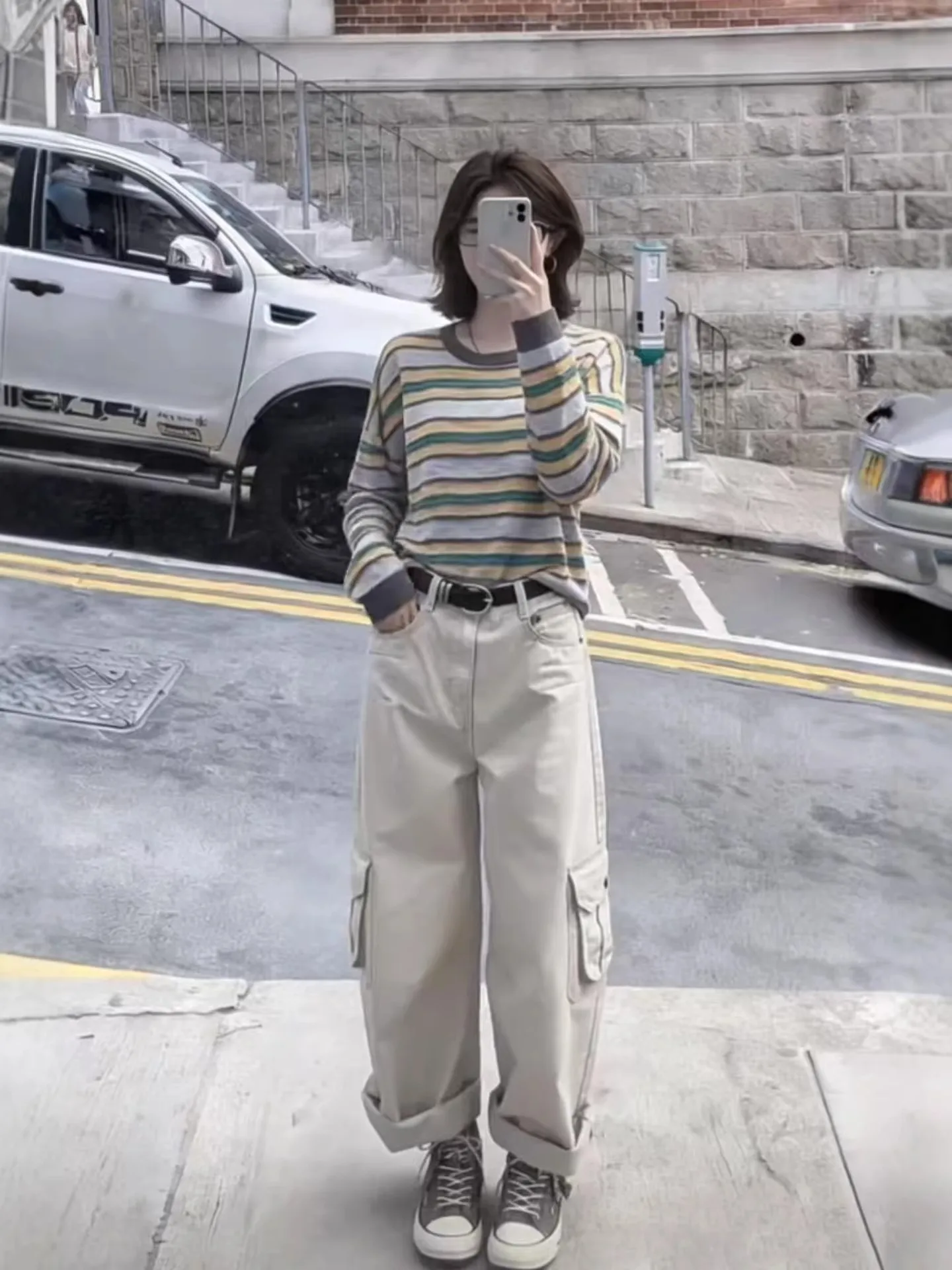 Spring Workwear Casual Pants Long Sleeve Striped Women's Set High Waist Loose Fit T-Shirt Korean Style Fashionable plus Size
Spring Workwear Casual Pants Long Sleeve Striped Women's Set High Waist Loose Fit T-Shirt Korean Style Fashionable plus Size