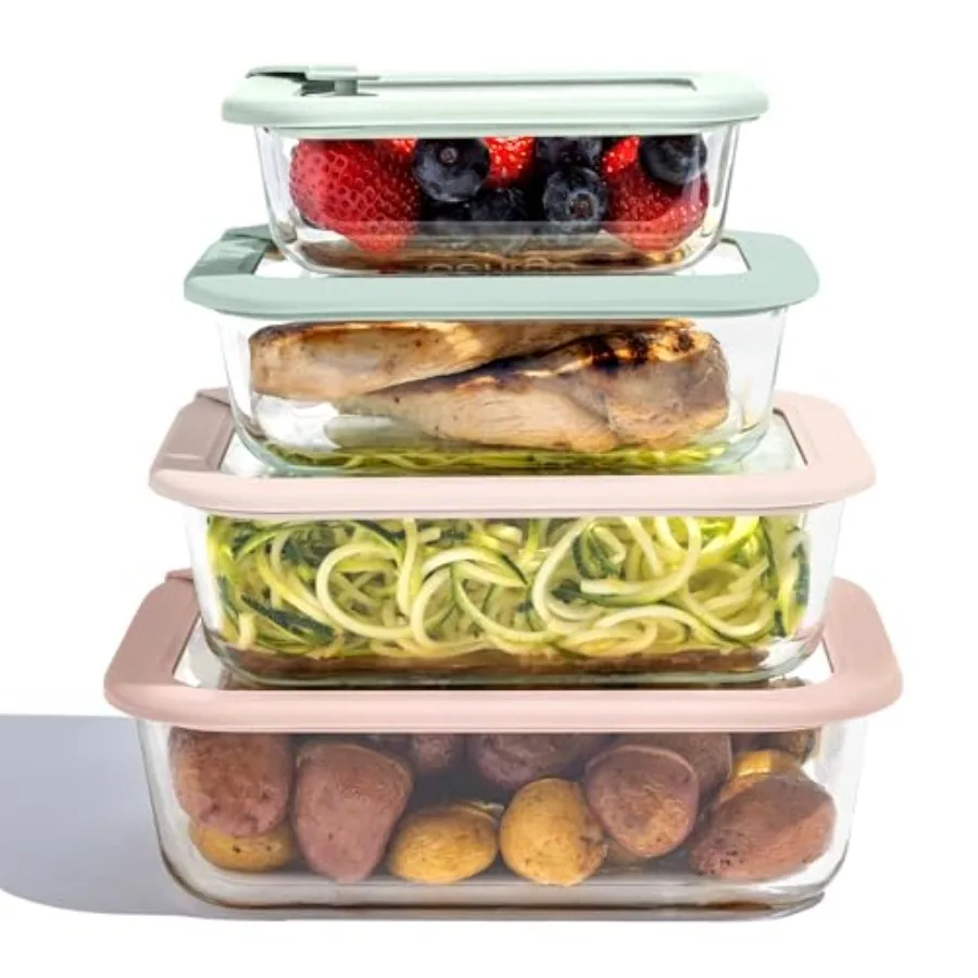 Signature Leak-Proof Glass Food Storage - 8-Piece Set 1-Compartment Plastic-Free Containers with Airtight Glass Lids BPA-Free M
Signature Leak-Proof Glass Food Storage - 8-Piece Set 1-Compartment Plastic-Free Containers with Airtight Glass Lids BPA-Free M