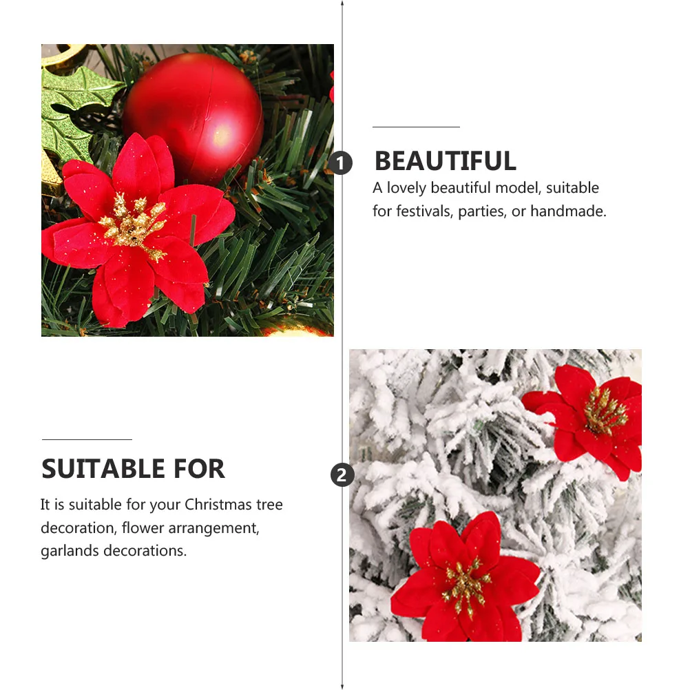 10pcs 6cm Christmas Artificial Flowers for Tree Decor Garland Festive Christmas Artificial Flower Xmas Holiday nament Party
10pcs 6cm Christmas Artificial Flowers for Tree Decor Garland Festive Christmas Artificial Flower Xmas Holiday nament Party